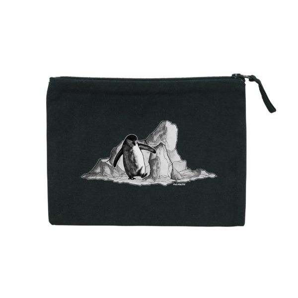 Kosmetiktasche - schwarz mit PINGUIN Print