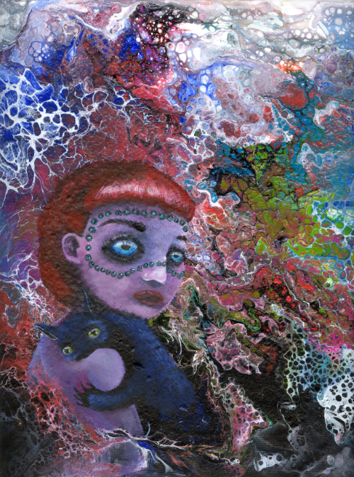 Kunstdruck auf Leinwand Do androids dream of electric cats? A4