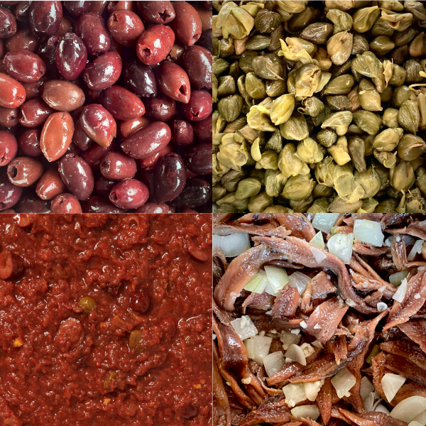 Hurenzauber - Tomatensoße mit Sardellen, Oliven, Kapern
