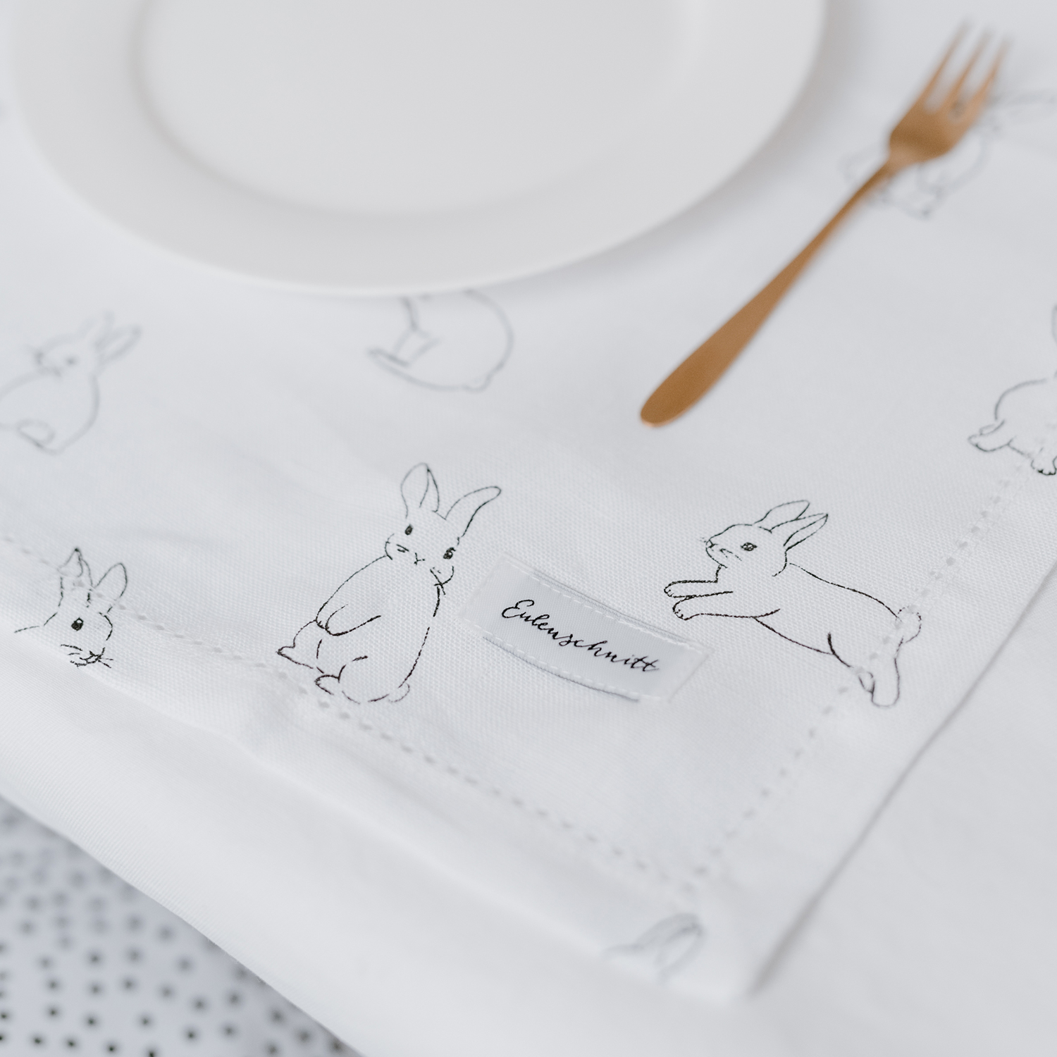 Leinen Servietten Kaninchen im 4er Set