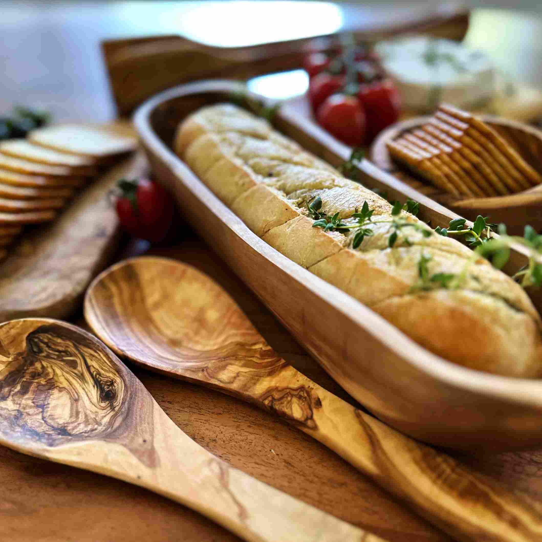 Salatbesteck aus Olivenholz – 30 cm – Natürlich, elegant & langlebig