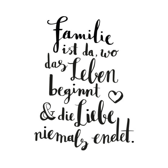 Postkarte "Familie ist da, wo das Leben beginnt" DIN A6