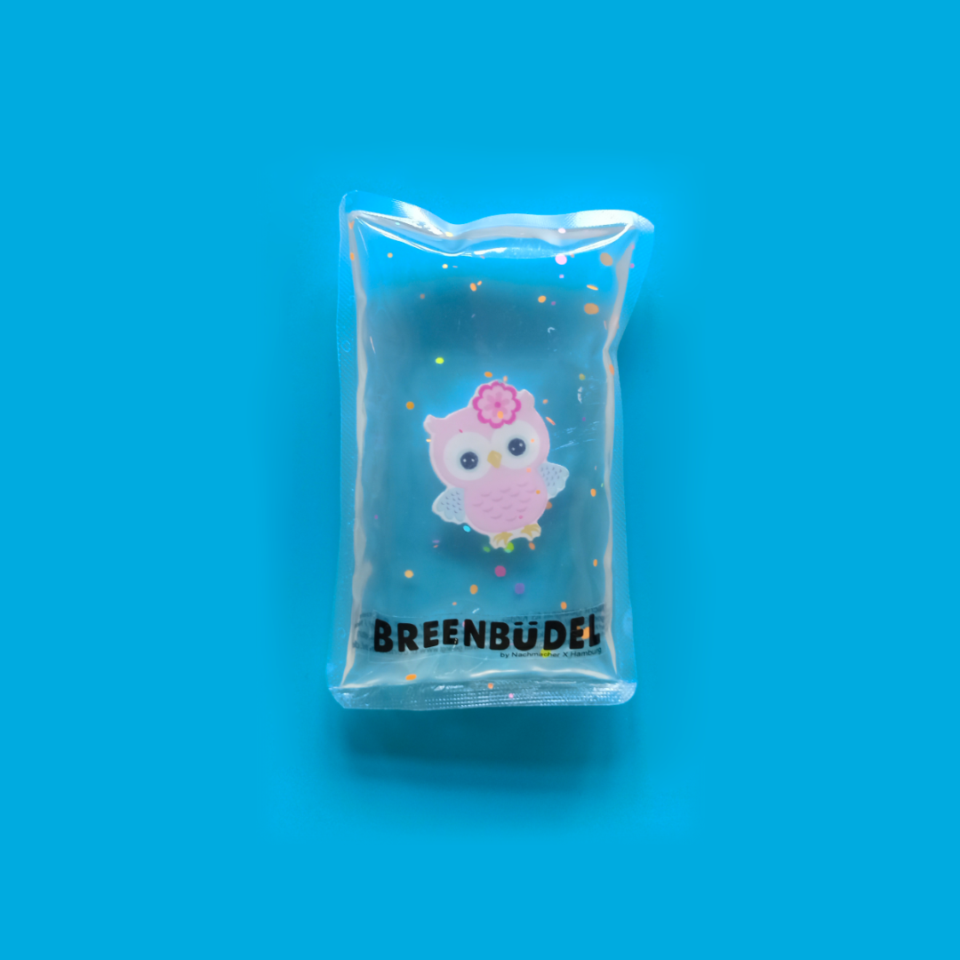  BREENBÜDEL Kühlkissen - Motiv Eule rosa