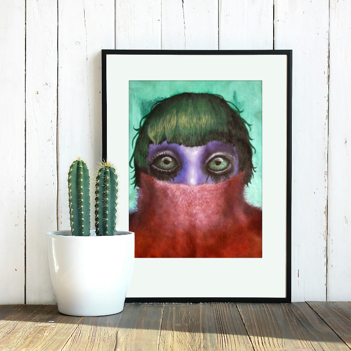 Hochwertiger DinA3 Kunstdruck auf Papier TURTLENECK PORTRAIT