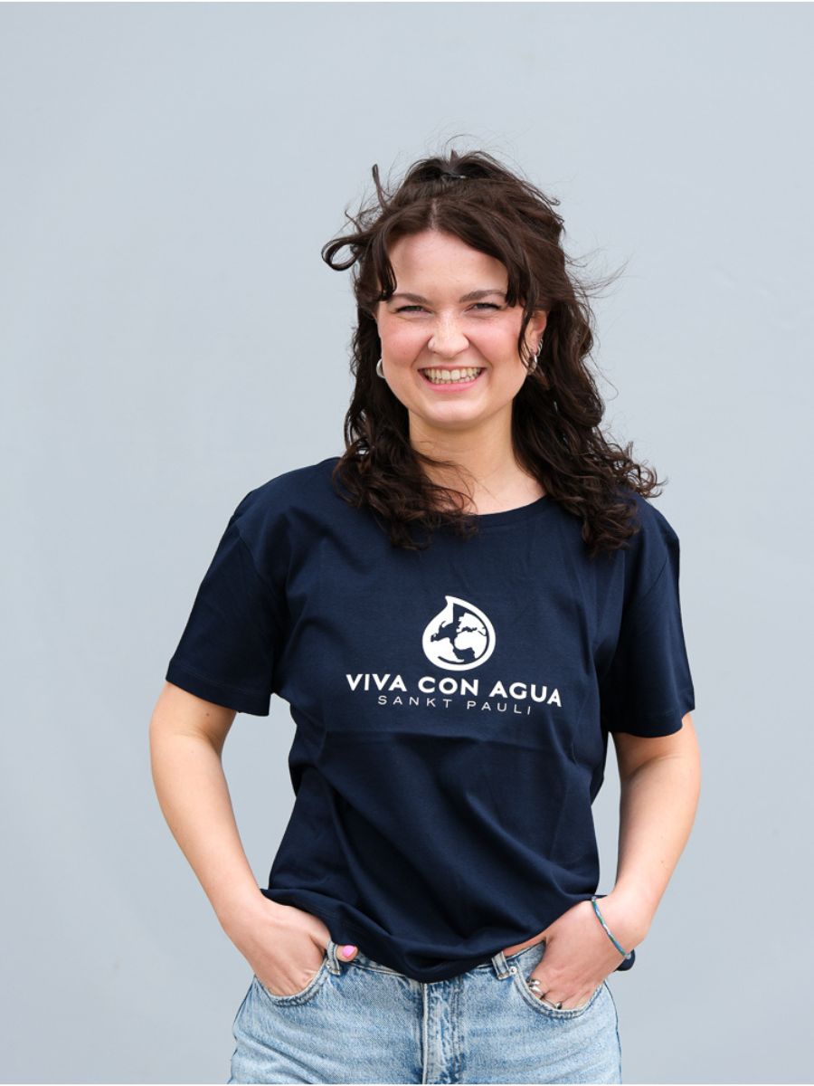 Viva con Agua LOGO Damen T-Shirt Dunkelblau