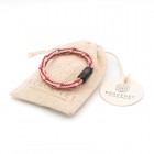 Labrador Sea Bracenet Armband - Rot Weiss mit Verschluss Schwarz