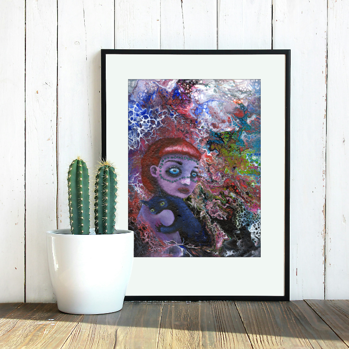 Kunstdruck auf Leinwand Do androids dream of electric cats? A4