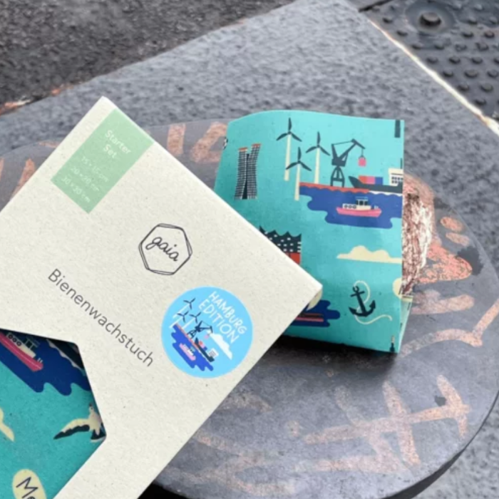 Bienenwachstücher Bio 3er Starter Set (S/M/L) - Hamburg Edition
