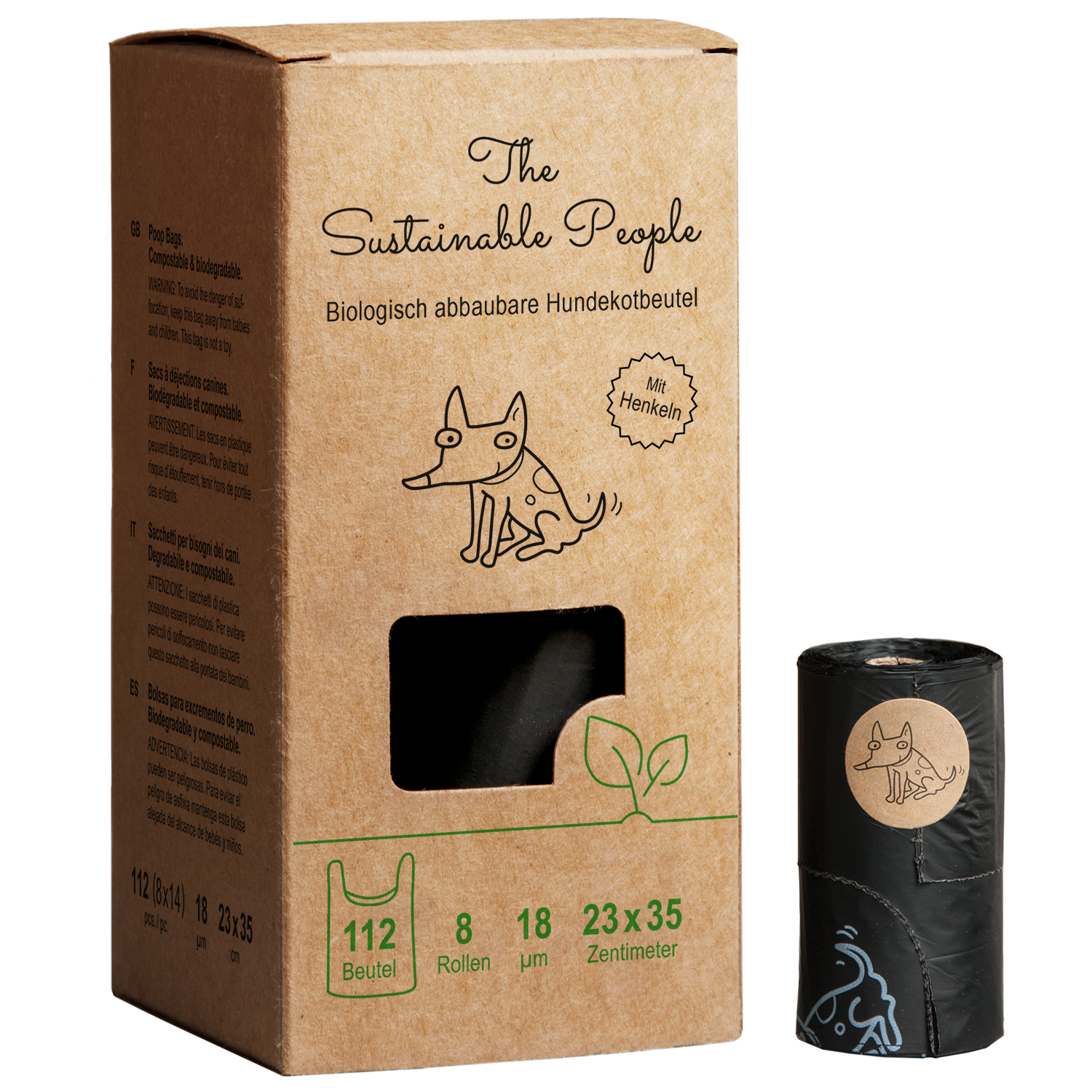 BIOBASIERTE HUNDEKOTBEUTEL - Henkelbeutel (biologisch abbaubar) 