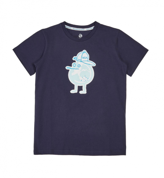 Viva con Agua Kinder T-Shirt ZITRONE Dunkelblau