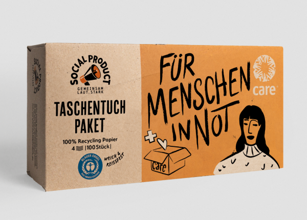 Recycling Taschentuch-Paket x CARE – 100 Blatt